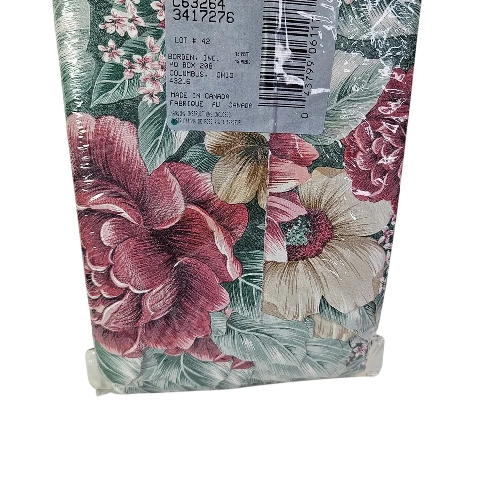 Wallpaper Border‎ Floral Decorative Sculptured Edge Flowers 15 yds Total New Vtg